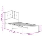 vidaXL Cadre de lit métal sans matelas avec tête de lit noir 80x200 cm
