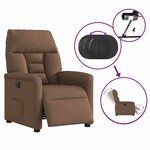 vidaXL Fauteuil inclinable électrique Marron Tissu