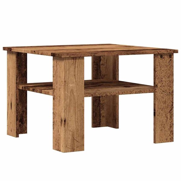 vidaXL Table basse vieux bois 60x60x42 cm bois d'ingénierie