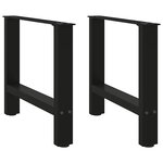 vidaXL Pieds de table basse Noir 2 pièces 60 x (42-43) cm Acier