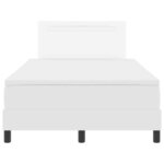 vidaXL Lit à ressorts avec matelas blanc  petit double  simili cuir.