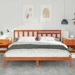 vidaXL Cadre de lit Marron cire 200 x 200 cm Bois massif en pin