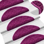 vidaXL Tapis d'escalier 15 pièces 56 x 17 x 3 cm Violet Demi-rond