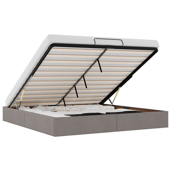VidaXL Cadre de lit ottoman sans matelas taupe 200x200 cm tissu
