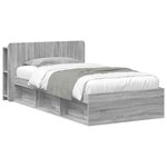 vidaXL Cadre de lit avec rangement Sonoma gris 80 x 200 cm