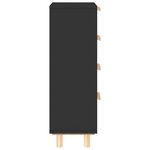 vidaXL Buffet Noir 40x30x90 cm Bois de pin massif et rotin naturel