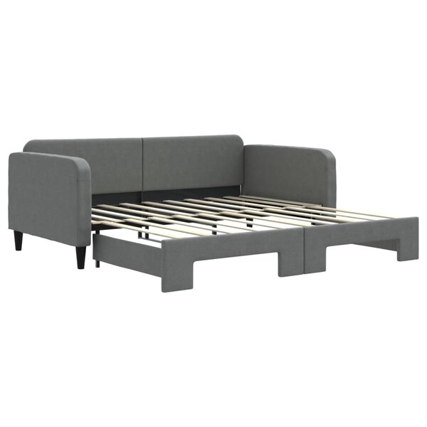vidaXL Lit de jour avec gigogne sans matelas gris foncé 90x190 cm