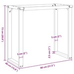 vidaXL Pieds de table à manger cadre en O 80x40x73 cm acier