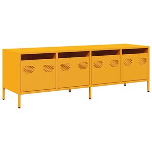 vidaXL Meuble TV jaune moutarde 135x39x43 5 cm acier laminé à froid