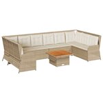 vidaXL Salon de jardin avec coussins 7 Pièces beige résine tressée