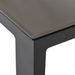 Ensemble salon de jardin d'angle design contemporain style yachting 5 places coussins table basse inclus banquette 3 places réglable alu. gris