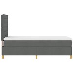 vidaXL Lit à ressort avec matelas gris foncé 100x200 cm en tissu