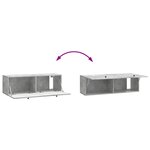 vidaXL Meuble TV mural 98 x 31 x 30 cm Gris béton Bois d'ingénierie