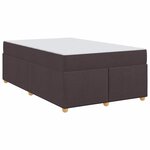 vidaXL Cadre de lit avec matelas Marron foncé 120 x 190 cm tissu