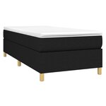 vidaXL Sommier à lattes de lit avec matelas Noir 90x190 cm Tissu