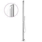 vidaXL Douche de jardin avec base marron 225 cm Acier inoxydable