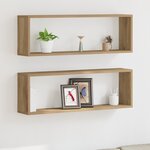 Étagères murales vidaXL en chêne fait main 80x15x26 cm en bois d'ingénierie