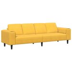 vidaXL Sofa en tissu avec coussin Jaune clair Tissu en velours côtelé