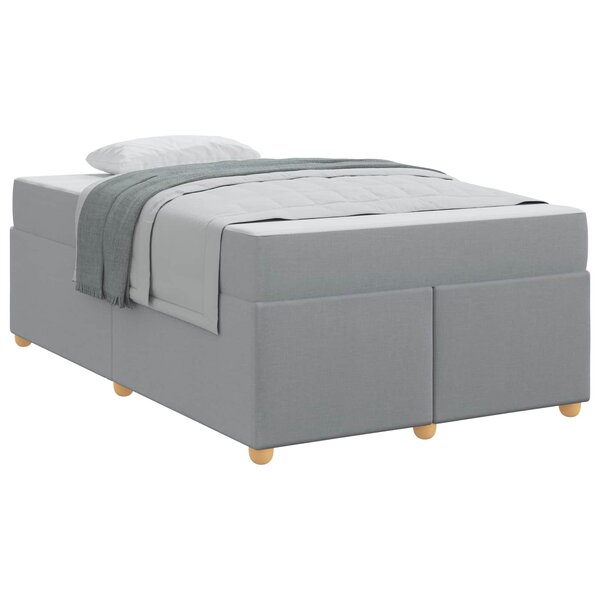 vidaXL Cadre de lit avec matelas Gris clair 120 x 200 cm tissu