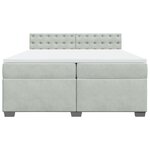 vidaXL Sommier à lattes de lit et matelas Gris clair 200x200cm Velours