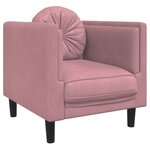 vidaXL Ensemble de canapés 3 Pièces avec coussins rose velours