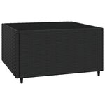 vidaXL Salon de jardin 3 Pièces avec coussins Noir Résine tressée
