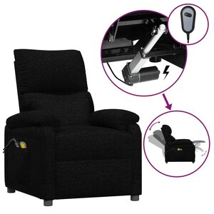 vidaXL Fauteuil électrique de massage Noir Tissu