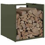 vidaXL Portant de bois chauffage vert olive 40x40x40 cm