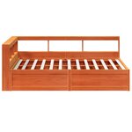 vidaXL Lit bibliothèque sans matelas cire marron 150x200 cm pin massif