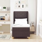 vidaXL Lit à ressorts avec matelas gris foncé 90x190 cm Marron foncé