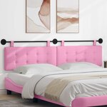 vidaXL Tête de lit suspendue Rose tissu