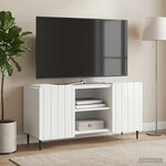 vidaXL Meuble TV 102 x 34 5 x 52 cm Blanc brillant Bois d'ingénierie
