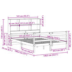 vidaXL Lit bibliothèque sans matelas 135x190 cm bois de pin massif