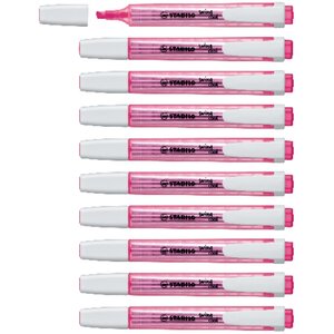 Surligneur de poche SWING COOL Pointe Biseautée 1 - 4 mm Rose x 10 STABILO
