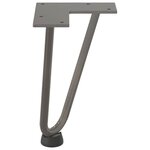 vidaXL Pieds en épingle à cheveux pour table basse 4 pièces Acier naturel 20 cm Acier massif