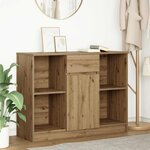 vidaXL Buffet avec tiroir chêne artisanal 101x35x76 cm bois ingénierie