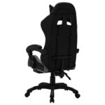 Chaise fauteuil siège pivotante de bureau informatique étude de jeux vidéo avec LED RVB et similicuir gris 02_0024207