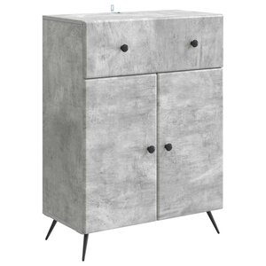 vidaXL Buffet Gris béton 66 x 34 5 x 90 cm Bois d'ingénierie