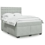 vidaXL Sommier à lattes de lit et matelas Gris clair 140x200cm Velours