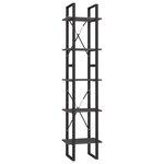 vidaXL Bibliothèque à 5 niveaux Gris 40x30x175 cm Bois de pin