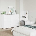 vidaXL Armoires de rangement 2 Pièces Blanc brillant 60 x 48 x 105 cm
