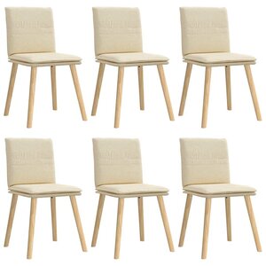 vidaXL Chaises à manger lot de 6 crème tissu