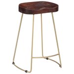 vidaXL Tabourets de bar Gavin lot de 2 bois de manguier massif