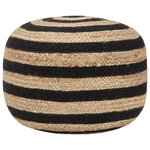 vidaXL Pouf fait à la main Noir 45 x 30 cm Jute