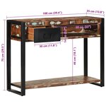 vidaXL Table console multicolore 100x35x75 cm bois massif récupération