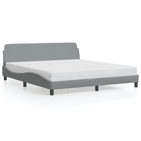 vidaXL Cadre de lit Dover gris clair 183x213 cm tissu