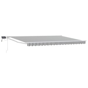 vidaXL Store rétractable manuel avec LEDs Anthracite et blanc 4 x 2 m