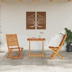vidaXL Ensemble bistro pliant 3 Pièces Marron Bois d'acacia massif
