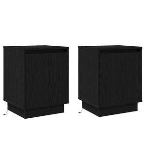 vidaXL Cabinet de chevet avec 2 Pièces Noir 39 x 34.5 x 50 cm