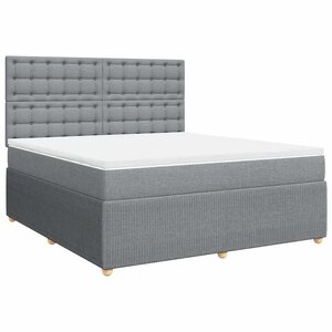 vidaXL Sommier à lattes de lit avec matelas Gris clair 180x200cm Tissu